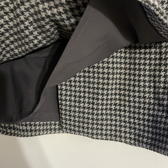 Houndstooth Patterned Lined Mini Skirt Grey/Dark Grey 6 #0066 - Picture 5 of 9